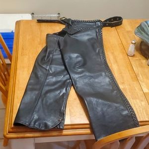 Purple Hog Vintage Bull Leather Adjustable Chaps